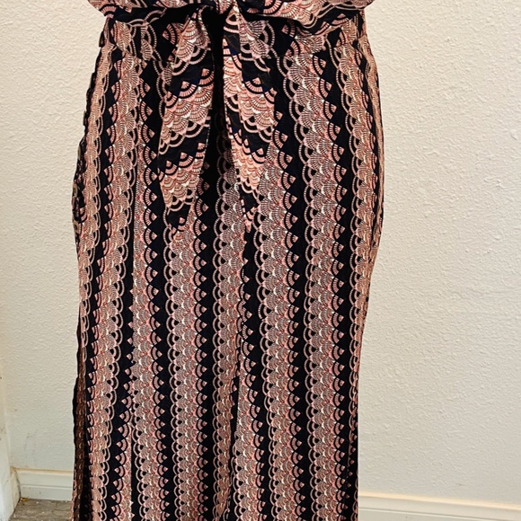 CLEOBELLA 2 pc handmade India maxi dress Blush/brown/black print Orig 328 - Picture 7 of 11